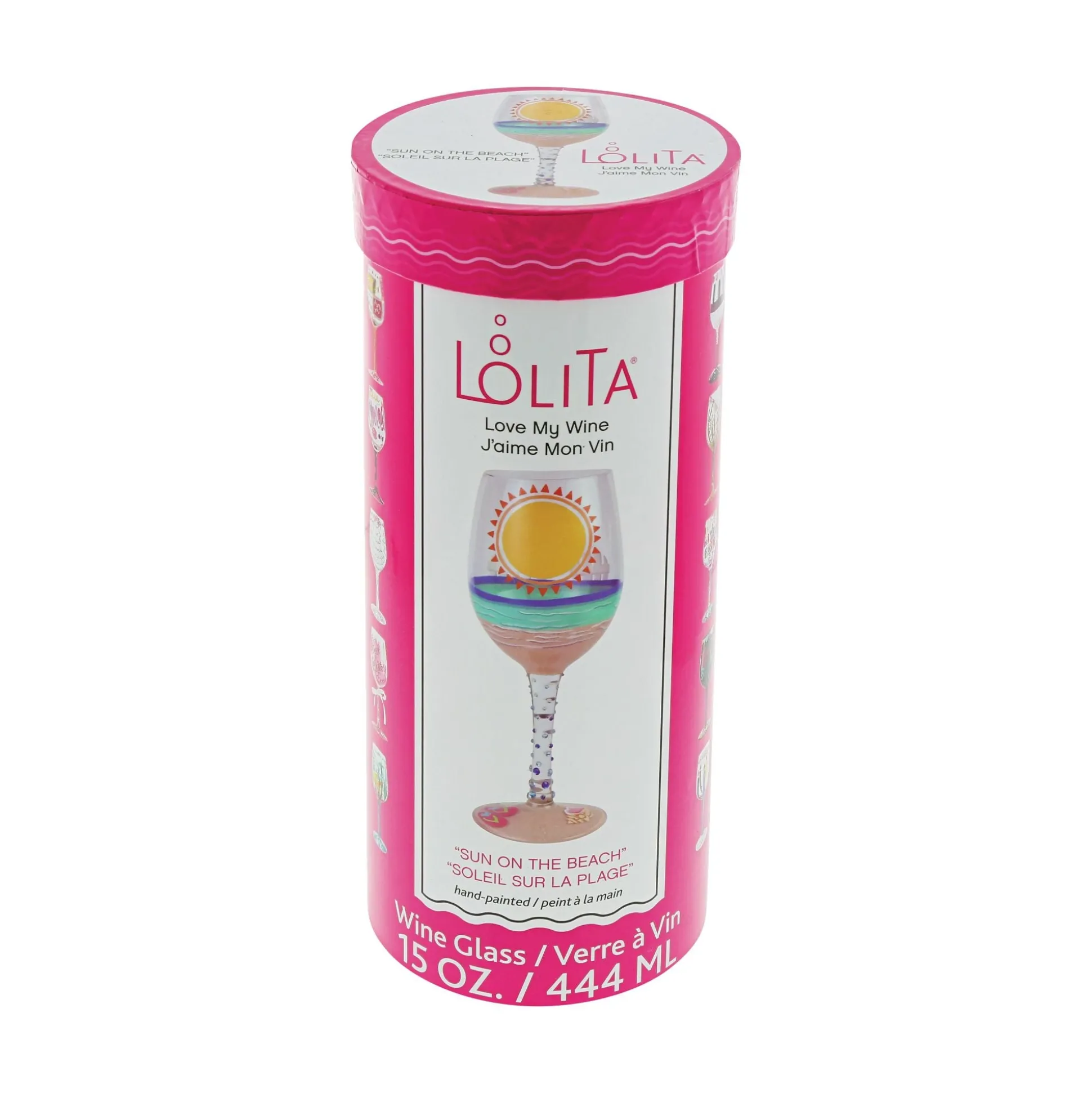 Clearance Enesco Gift Wine Glass Sun on the Beach