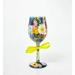 Fashion Enesco Gift WINE GLASS WILDFLOWERS