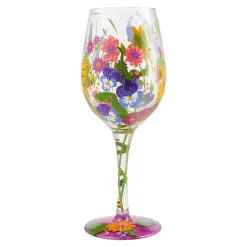 Clearance Enesco Gift Wine Glass Wine in the Garden