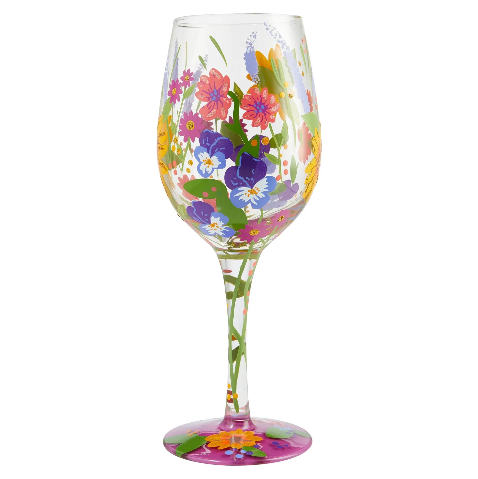 Clearance Enesco Gift Wine Glass Wine in the Garden